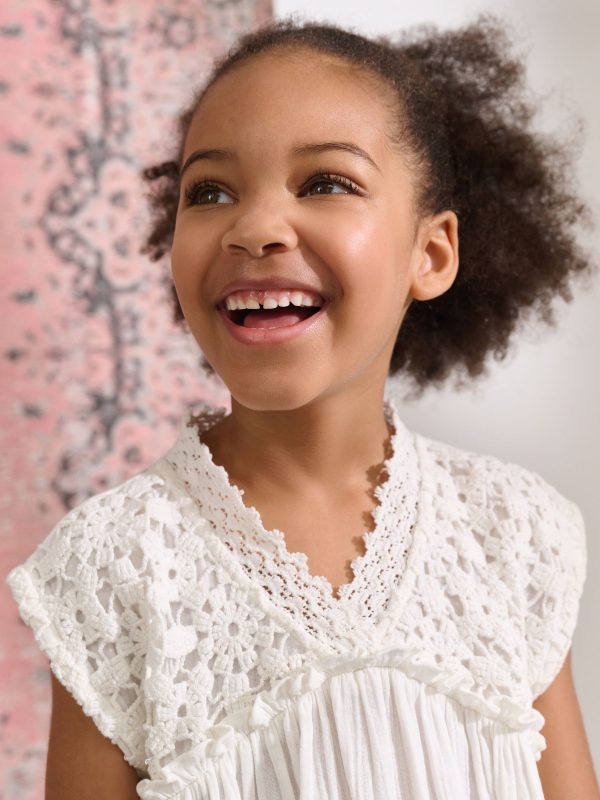 Nigflower54290 White Crochet Trim Summer Dress (3-16yrs) - Image 5