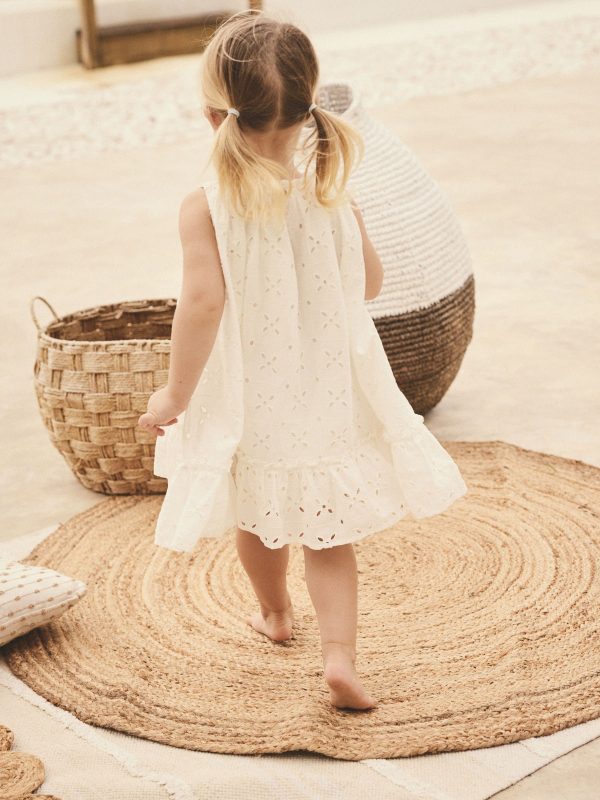 Nigflower54280 White Sleeveless Broderie Summer Dress (3mths-8yrs) - Image 4