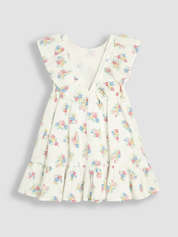 Nigflower54291 White Frill Back Summer 100% Cotton Dress - Image 2