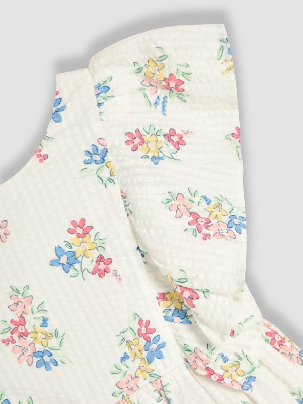 Nigflower54291 White Frill Back Summer 100% Cotton Dress - Image 3