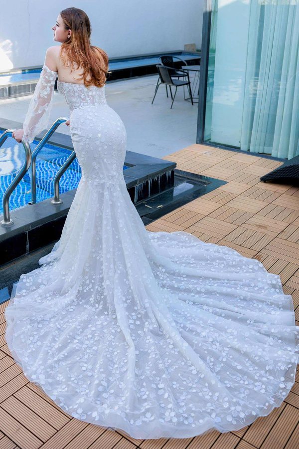 Nigflower54222 Trumpet-Mermaid Chapel Train Lace Wedding Dress - Image 2