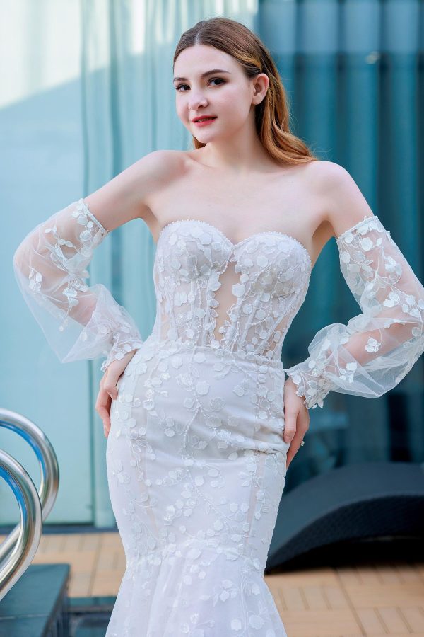 Nigflower54222 Trumpet-Mermaid Chapel Train Lace Wedding Dress - Image 4