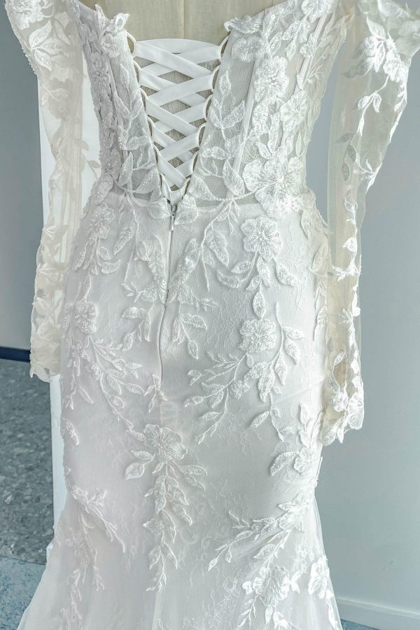Nigflower54233 Trumpet-Mermaid Chapel Train Lace Tulle Wedding Dress - Image 11