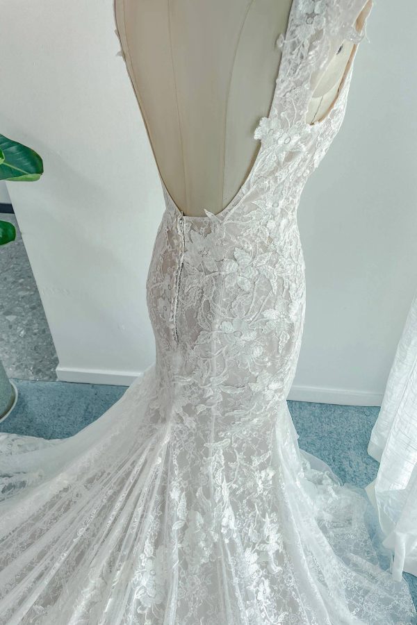 Nigflower54234 Trumpet-Mermaid Chapel Train Lace Tulle Wedding Dress - Image 8