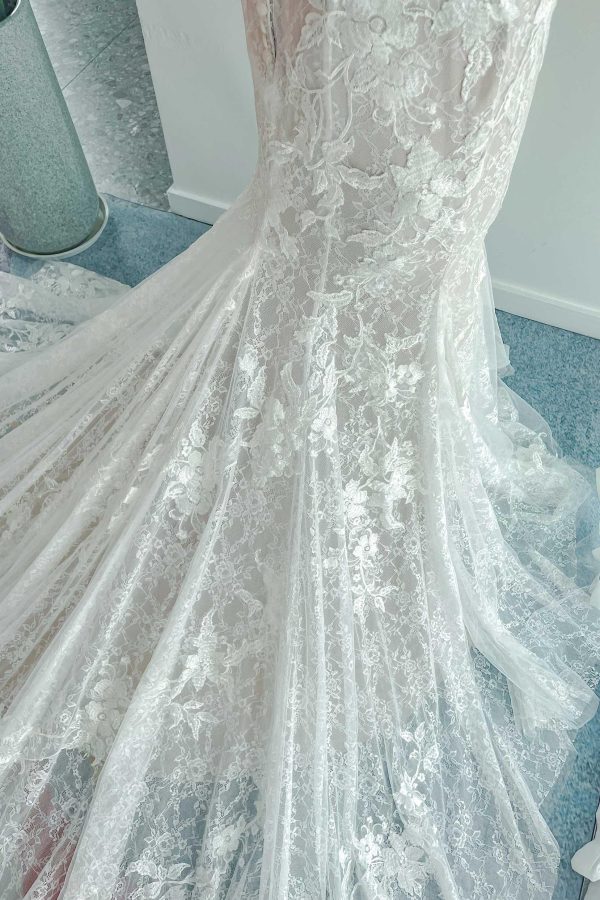 Nigflower54234 Trumpet-Mermaid Chapel Train Lace Tulle Wedding Dress - Image 9