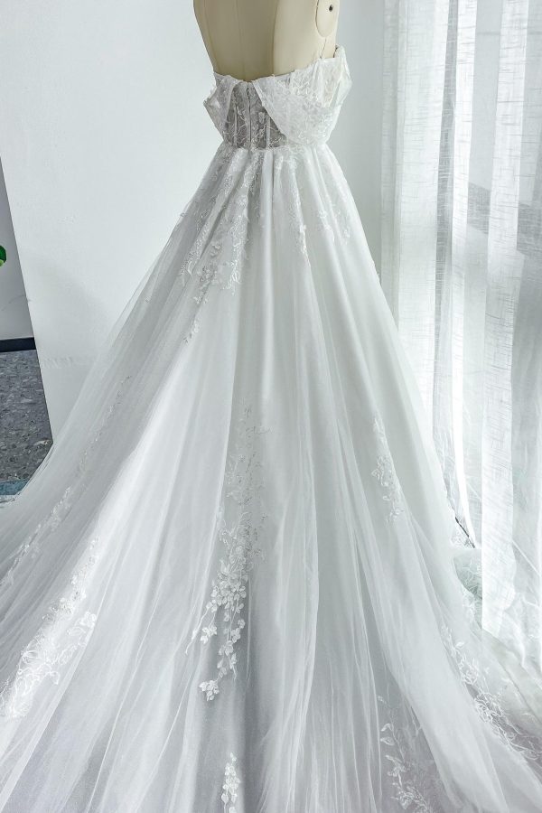 Nigflower54232 A-Line Cathedral Train Lace Tulle Wedding Dress - Image 11