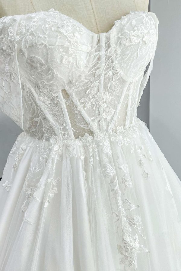 Nigflower54232 A-Line Cathedral Train Lace Tulle Wedding Dress - Image 10