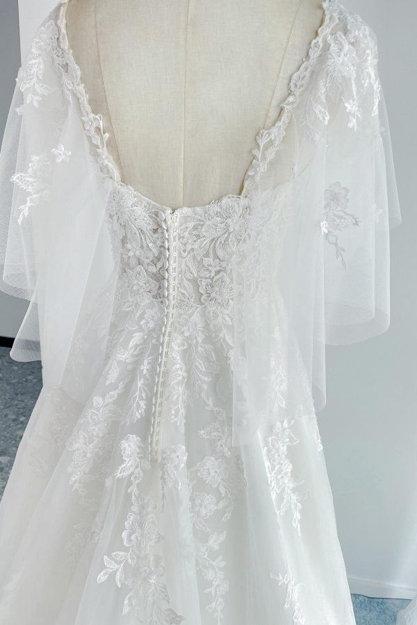 Nigflower54236 A-Line Court Train Lace Tulle Wedding Dress - Image 10