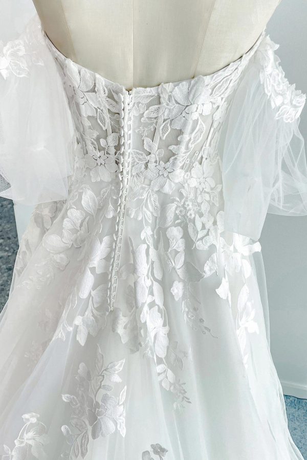 Nigflower54231 A-Line Court Train Lace Tulle Wedding Dress - Image 11