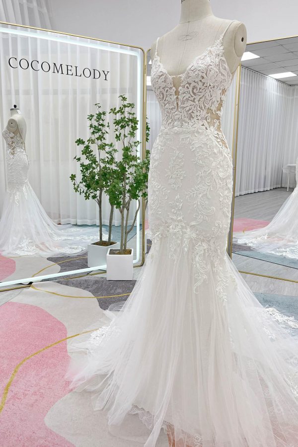 Nigflower54235 Trumpet-Mermaid Court Train Lace Tulle Wedding Dress - Image 4