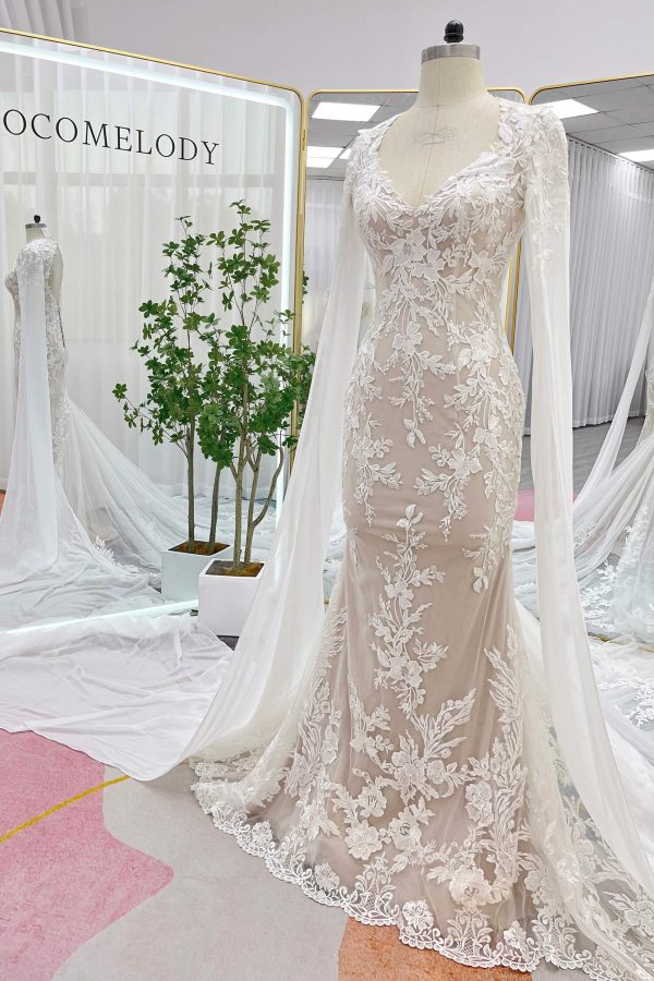 Nigflower54247 Trumpet-Mermaid Chapel Train Lace Tulle Wedding Dress - Image 4