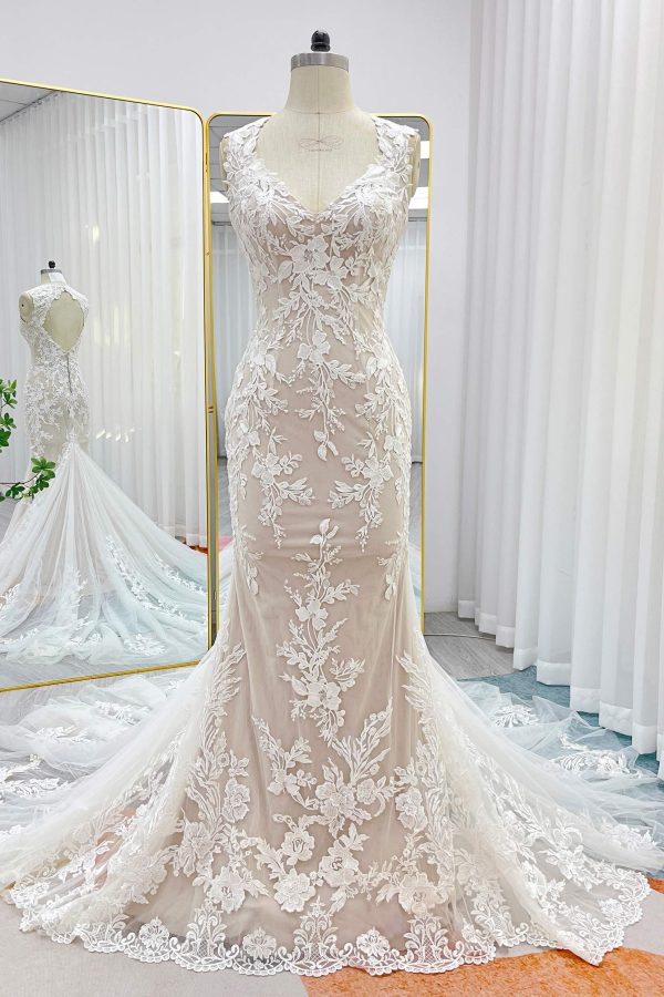 Nigflower54247 Trumpet-Mermaid Chapel Train Lace Tulle Wedding Dress - Image 5