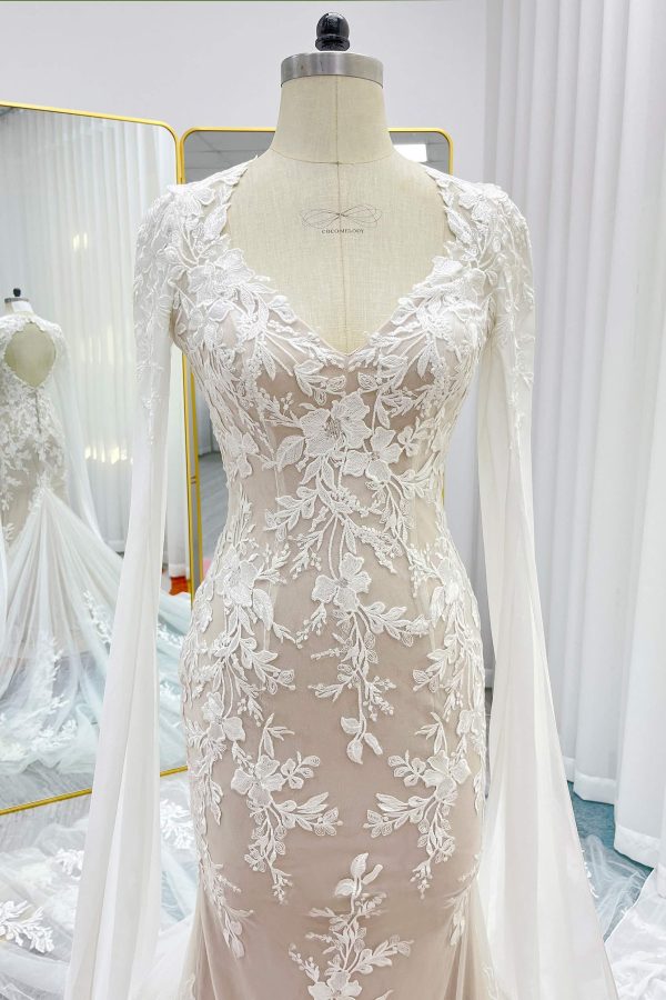 Nigflower54247 Trumpet-Mermaid Chapel Train Lace Tulle Wedding Dress - Image 7