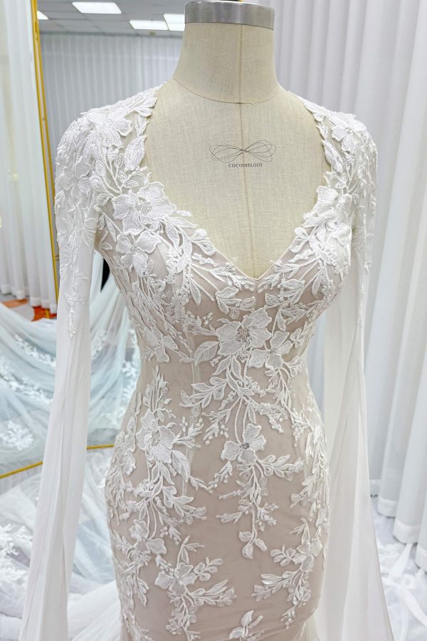 Nigflower54247 Trumpet-Mermaid Chapel Train Lace Tulle Wedding Dress - Image 8