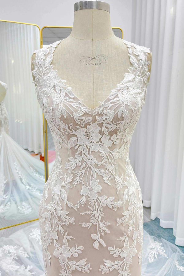 Nigflower54247 Trumpet-Mermaid Chapel Train Lace Tulle Wedding Dress - Image 9
