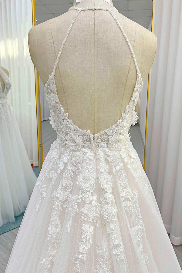 Nigflower54246 A-Line Court Train Lace Tulle Wedding Dress - Image 7