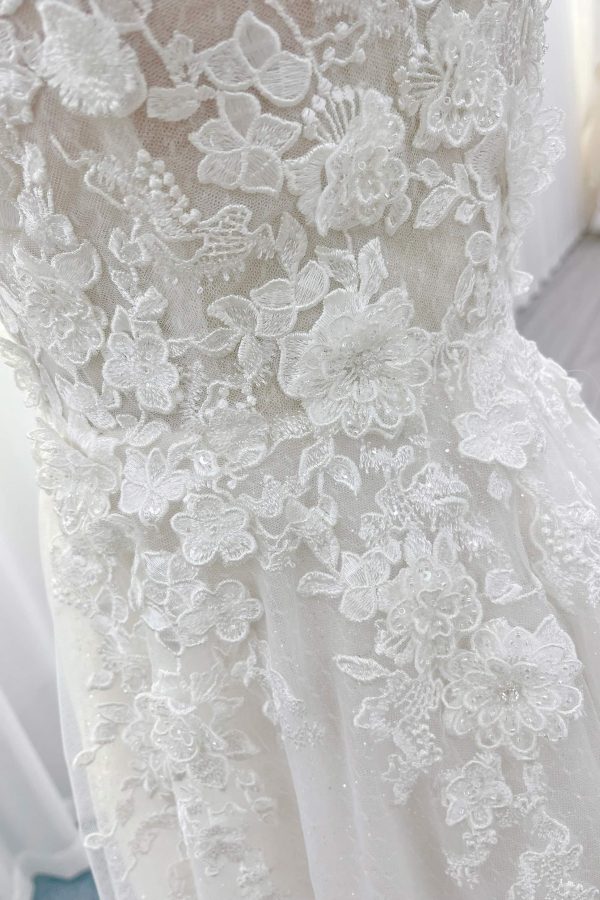 Nigflower54246 A-Line Court Train Lace Tulle Wedding Dress - Image 8