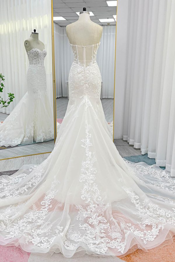 Nigflower54245 Trumpet-Mermaid Chapel Train Lace Tulle Wedding Dress - Image 6