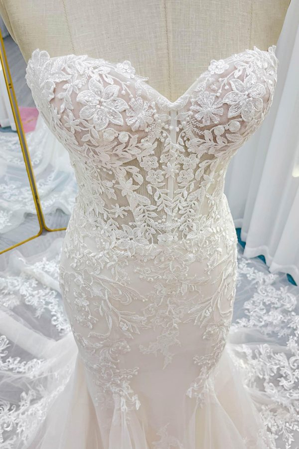 Nigflower54245 Trumpet-Mermaid Chapel Train Lace Tulle Wedding Dress - Image 7