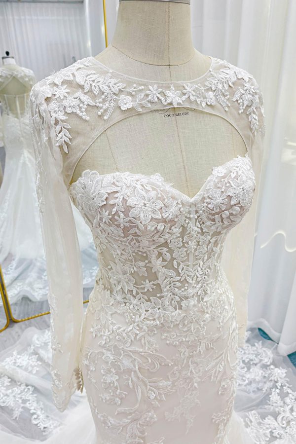 Nigflower54245 Trumpet-Mermaid Chapel Train Lace Tulle Wedding Dress - Image 8