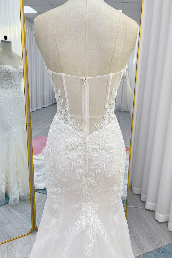 Nigflower54245 Trumpet-Mermaid Chapel Train Lace Tulle Wedding Dress - Image 10
