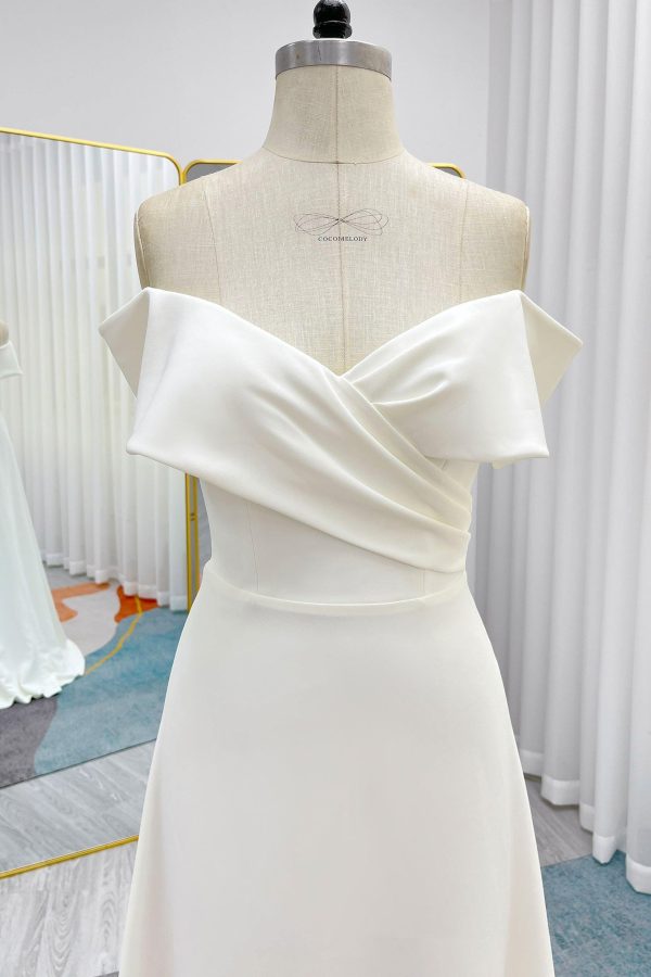 Nigflower54242 A-Line Sweep-Brush Train Stretch Satin Wedding Dress - Image 5