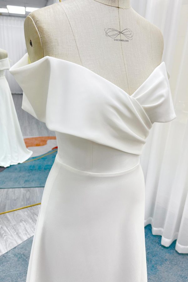 Nigflower54242 A-Line Sweep-Brush Train Stretch Satin Wedding Dress - Image 8