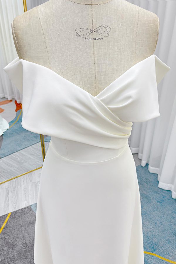 Nigflower54242 A-Line Sweep-Brush Train Stretch Satin Wedding Dress - Image 9