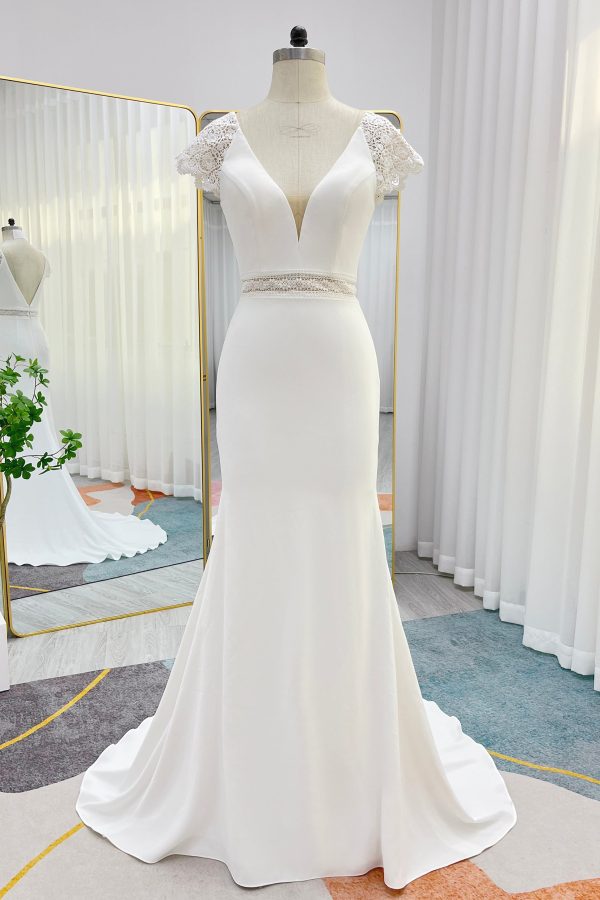 Nigflower54240 Trumpet-Mermaid Court Train Stretch Satin Wedding Dress - Image 3