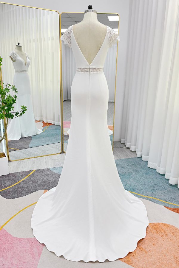 Nigflower54240 Trumpet-Mermaid Court Train Stretch Satin Wedding Dress - Image 2