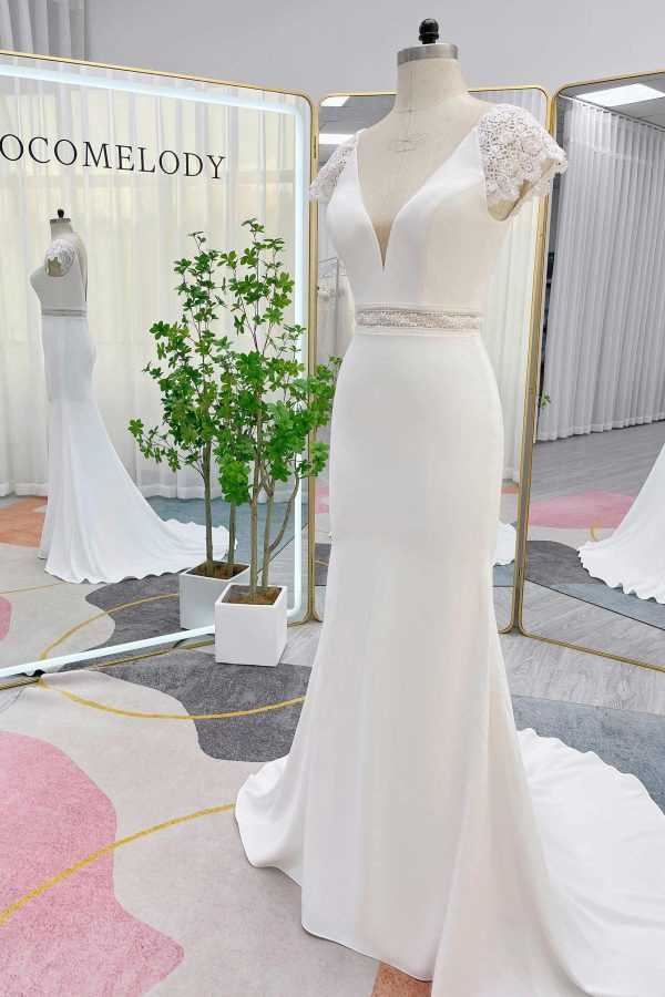 Nigflower54240 Trumpet-Mermaid Court Train Stretch Satin Wedding Dress - Image 4