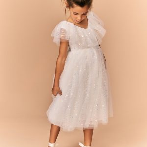 Nigflower54283 White Sequin Occasion Dress (3-16yrs)