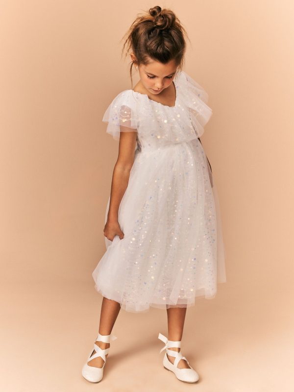 Nigflower54283 White Sequin Occasion Dress (3-16yrs)