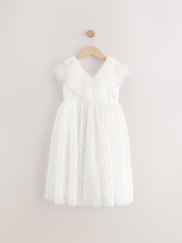 Nigflower54283 White Sequin Occasion Dress (3-16yrs) - Image 5