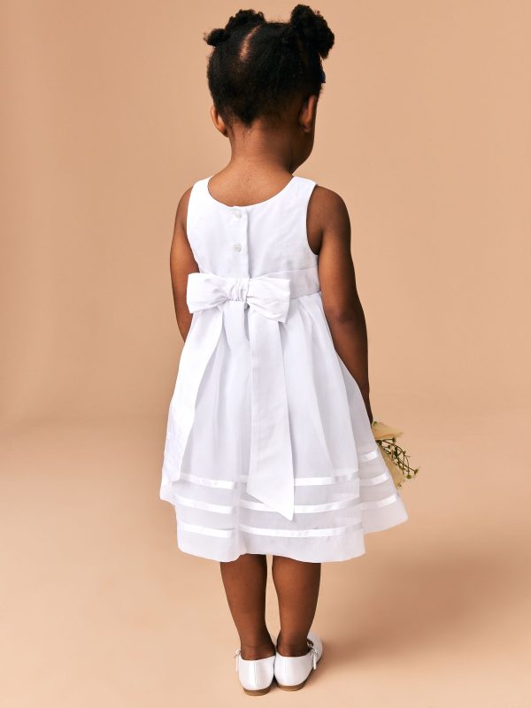 Nigflower54293 White Flower Girl Organza Dress (3mths-10yrs) - Image 2