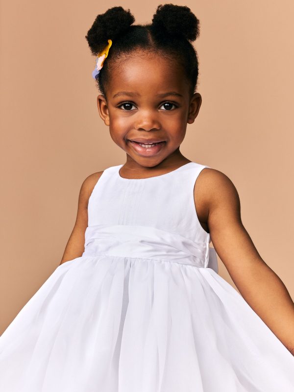 Nigflower54293 White Flower Girl Organza Dress (3mths-10yrs) - Image 4