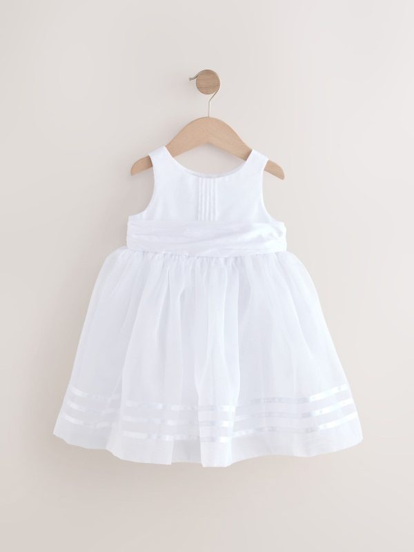 Nigflower54293 White Flower Girl Organza Dress (3mths-10yrs) - Image 5