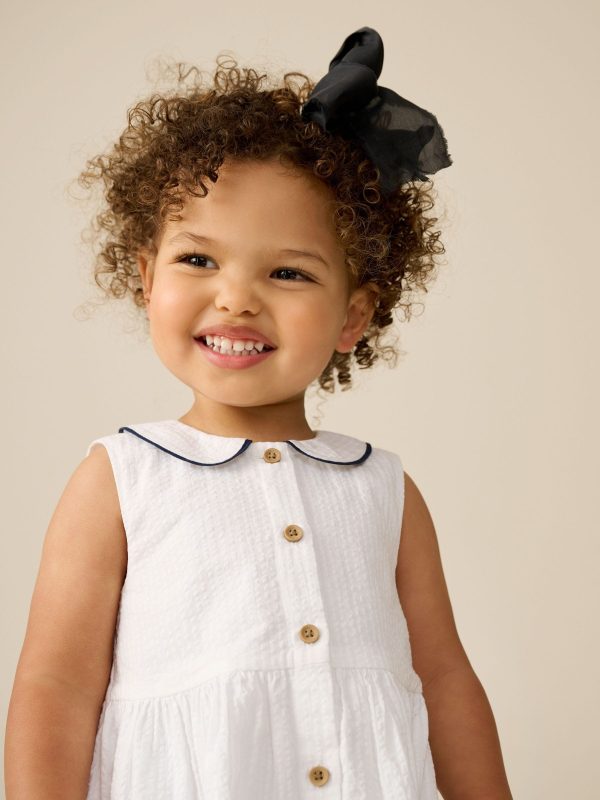 Nigflower54279 White Sleeveless Collar Summer Dress (3mths-10yrs) - Image 3