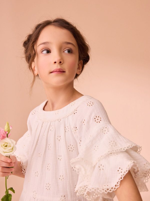 Nigflower54282 White Broderie Floral 100% Cotton Dress - Image 6