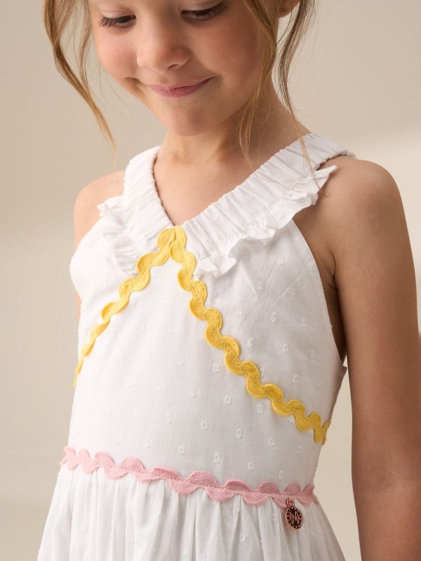 Nigflower54287 White Marie Tiered Frill 100% Cotton Dress - Image 5