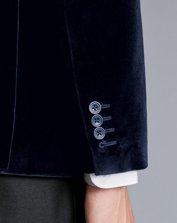 Nigflower54273 Italian Velvet Jacket - Navy - Image 3