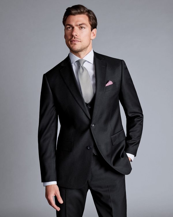 Nigflower54251 Natural Stretch Twill Suit - Black - Image 3