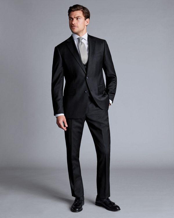 Nigflower54251 Natural Stretch Twill Suit - Black