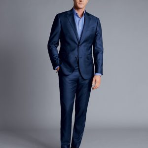 Nigflower54276 Natural Stretch Twill Suit - Mid Blue