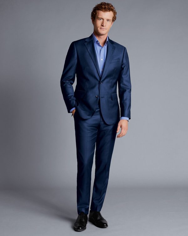 Nigflower54276 Natural Stretch Twill Suit - Mid Blue