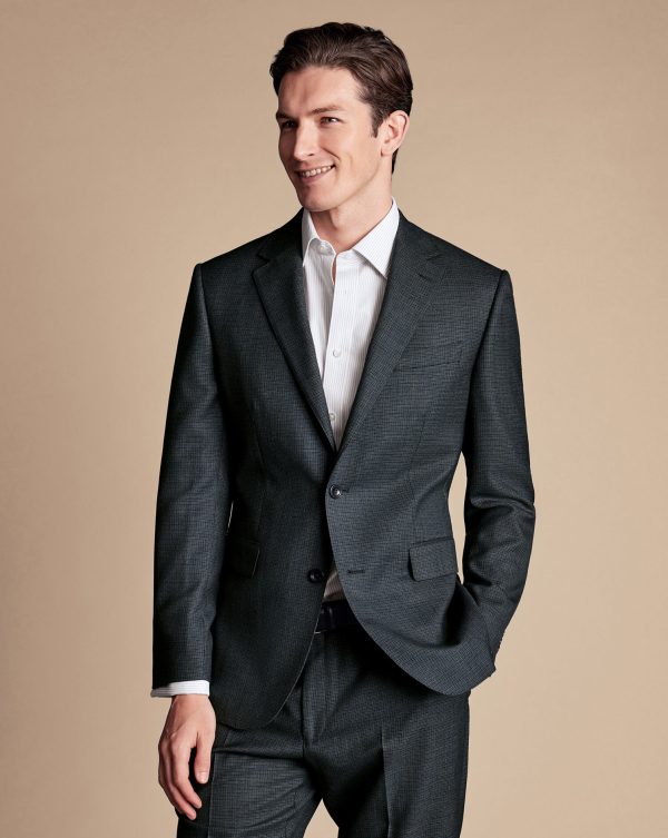 Nigflower54278 Micro Check Suit - Dark Grey - Image 4