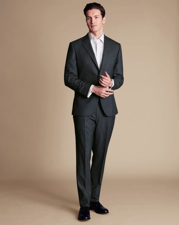 Nigflower54278 Micro Check Suit - Dark Grey