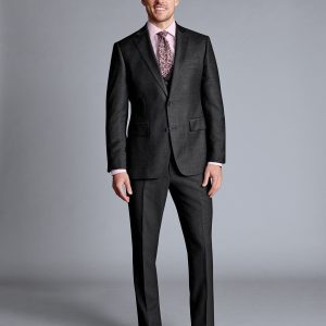Nigflower54253 Natural Stretch Twill Suit - Charcoal