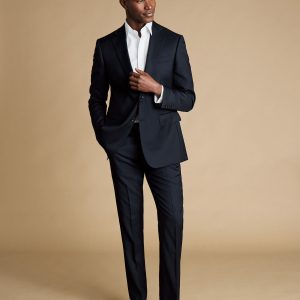 Nigflower54249 Natural Stretch Twill Suit - Navy