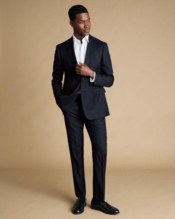 Nigflower54249 Natural Stretch Twill Suit - Navy